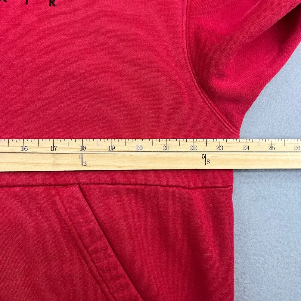 Jordan Air Mens Red Fleece Pullover Jumpman Logo Hoodie Standard Fit Large‎